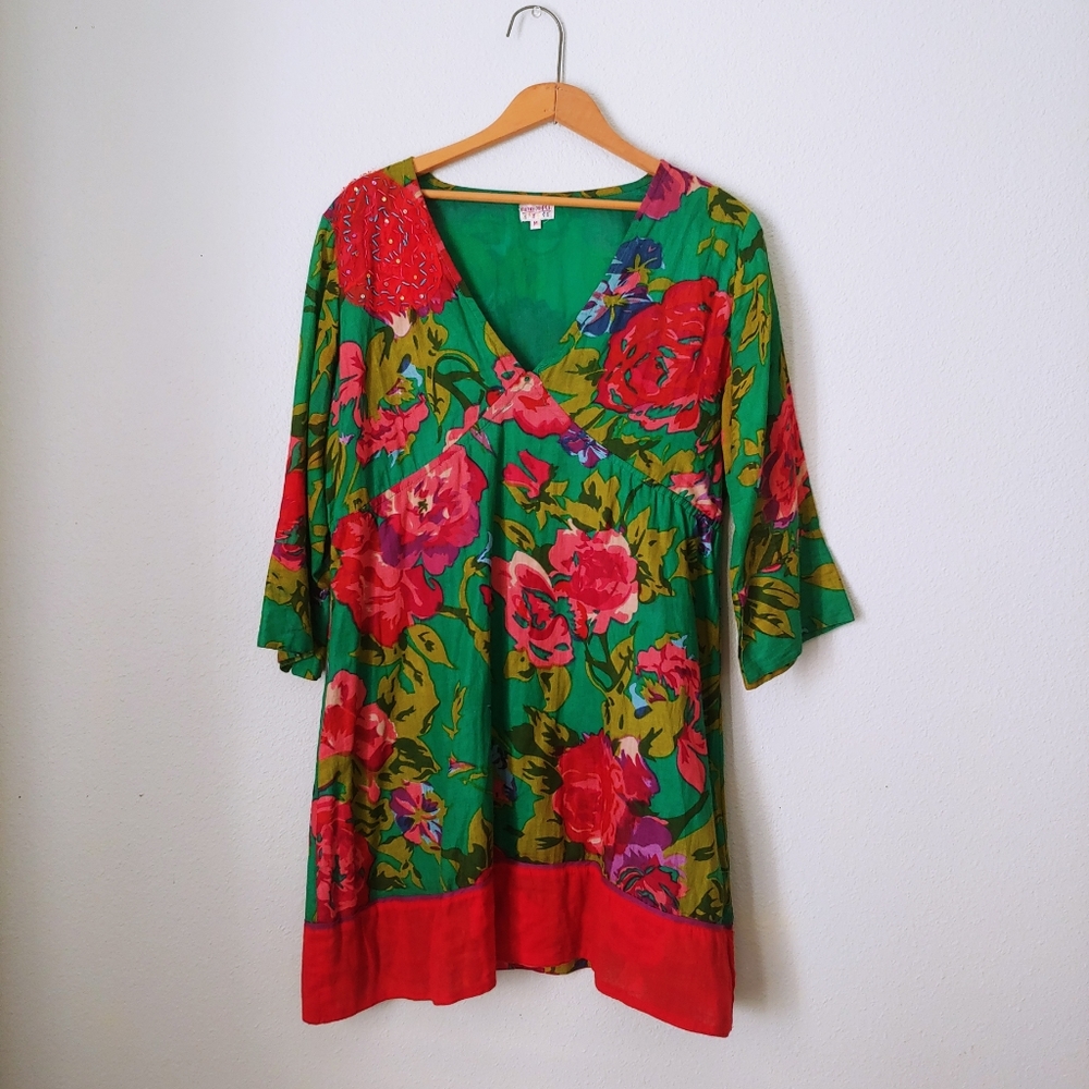 Funky People | Rose Fluted Tunic Dress
